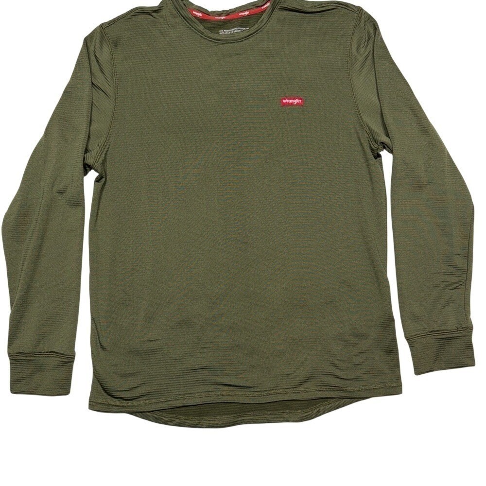 Wrangler Workwear Long Sleeve Shirt Men's Large Green Crewneck